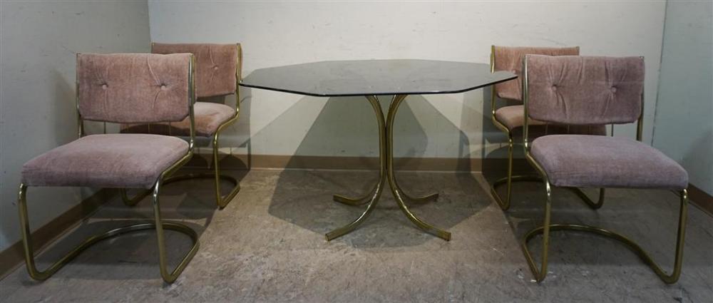 MID-CENTURY MODERN SMOKEY GLASS-TOP