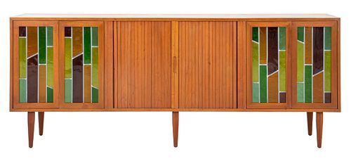 MID CENTURY MODERN STAINED GLASS