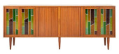 MID CENTURY MODERN STAINED GLA