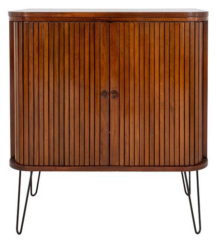 MID-CENTURY MODERN TAMBOUR CABINET,