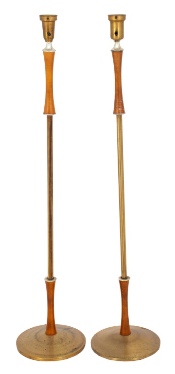 MID-CENTURY MODERN TEAK AND BRASS