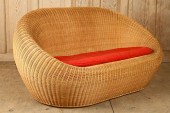 MID CENTURY MODERN WICKER SETT