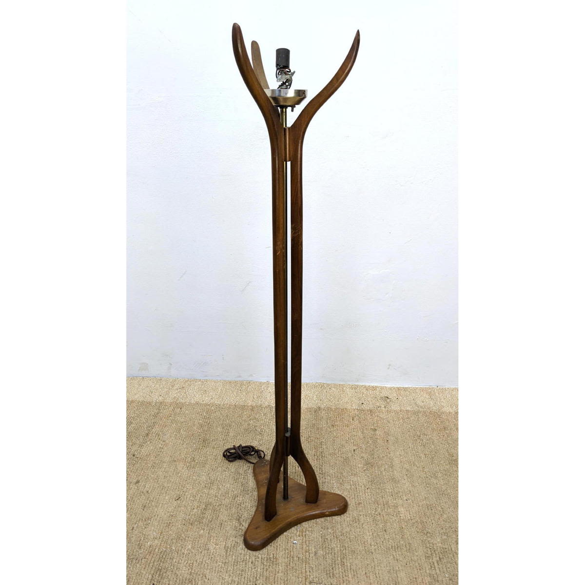 Mid Century Modern Wood Floor Lamp.