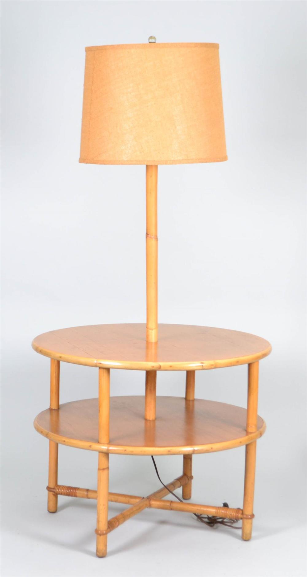 MID-CENTURY RATTAN LAMP