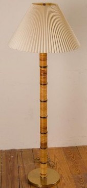 MID-CENTURY RATTAN WRAPPED FLO