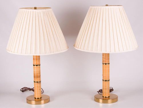 MID-CENTURY RATTAN WRAPPED TABLE