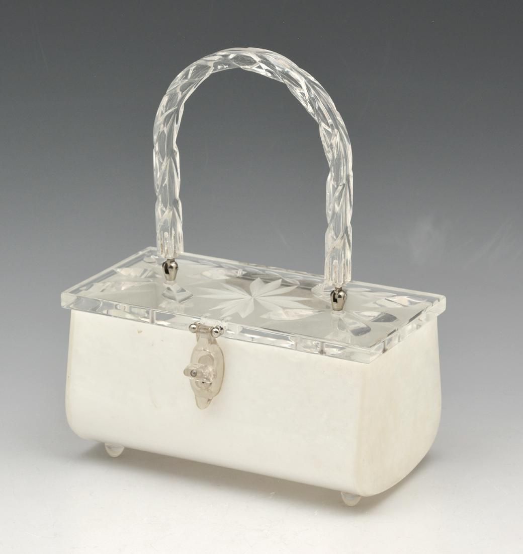 MID CENTURY RIALTO PEARL LUCITE BOX