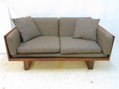 MID CENTURY ROSEWOOD LOVESEAT,