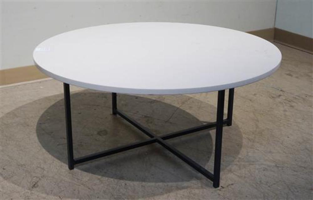 MID-CENTURY ROUND MARBLE TOP IRON