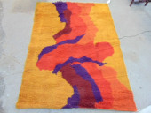 MID CENTURY SHAG RUG IN ORANGE