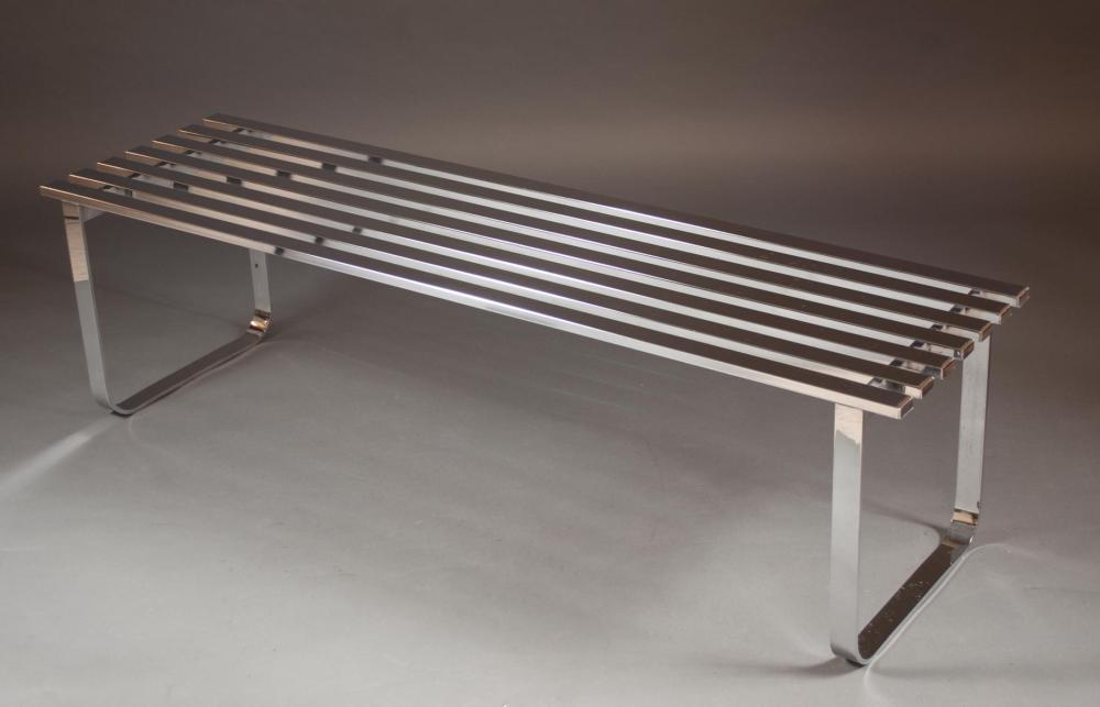 MID-CENTURY STYLE CHROMED SLATTED