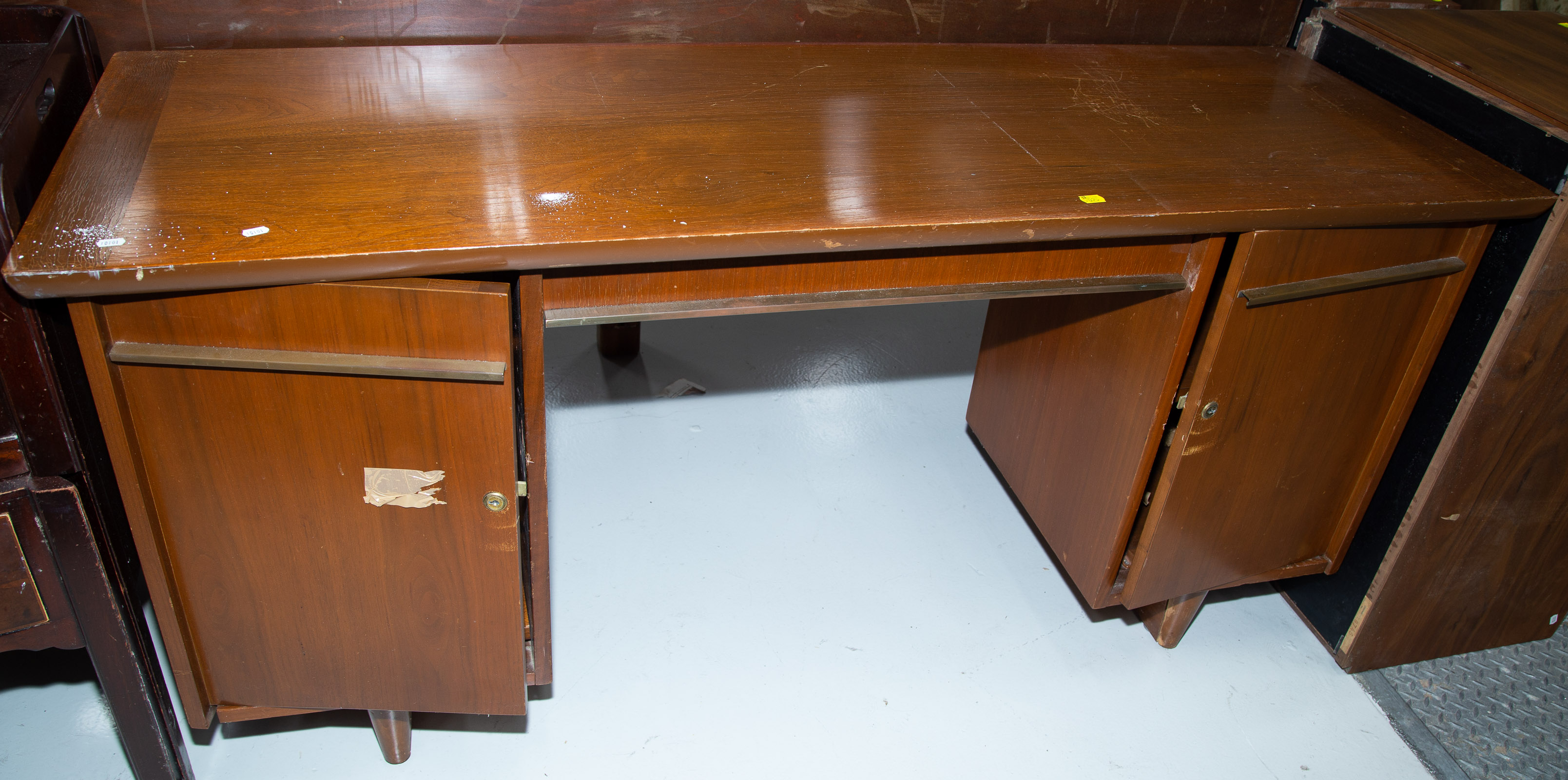 MID CENTURY STYLE CREDENZA & TWO