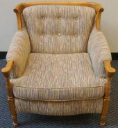 MID-CENTURY STYLE OAK UPHOLSTE