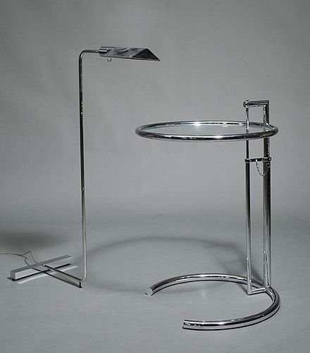 MID-CENTURY TABLE AND LAMPTwo piece