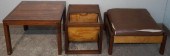 MID CENTURY TEAK AND LEATHER C