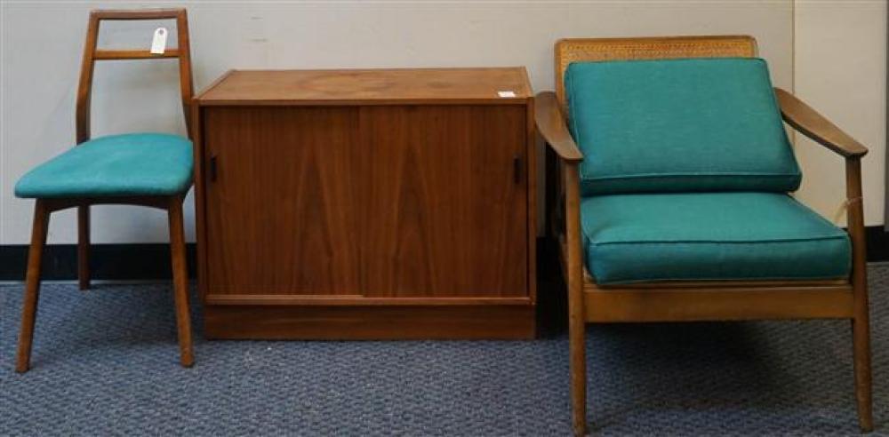 MID-CENTURY TEAK ARMCHAIR AND