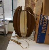 MID-CENTURY TEAK HANGING LIGHT