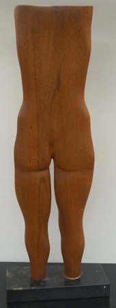 MID-CENTURY TEAK TORSO ON MARB