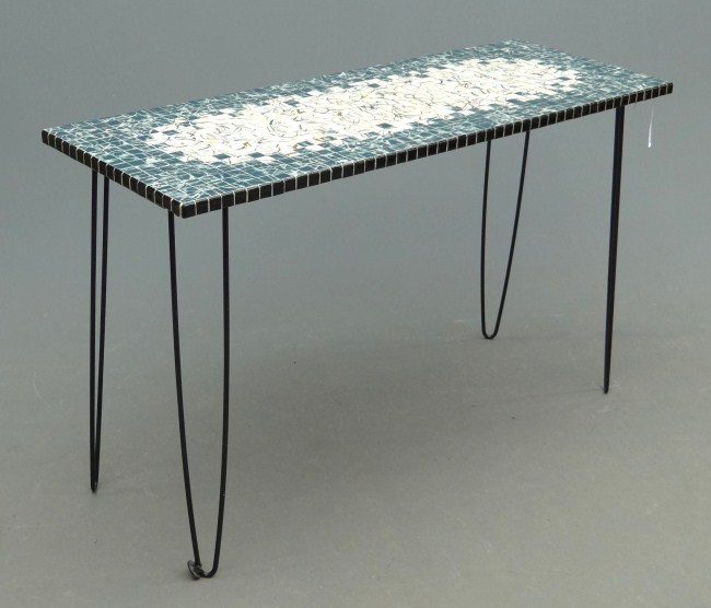 Mid century tile top table. Top