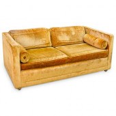 MID CENTURY TWO SEATER VELVET