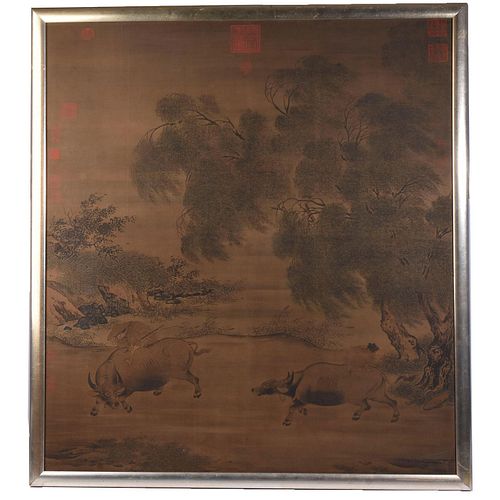 MID-CENTURY VINTAGE ART PRINT LAO