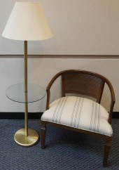 MID-CENTURY WALNUT CANED BACK