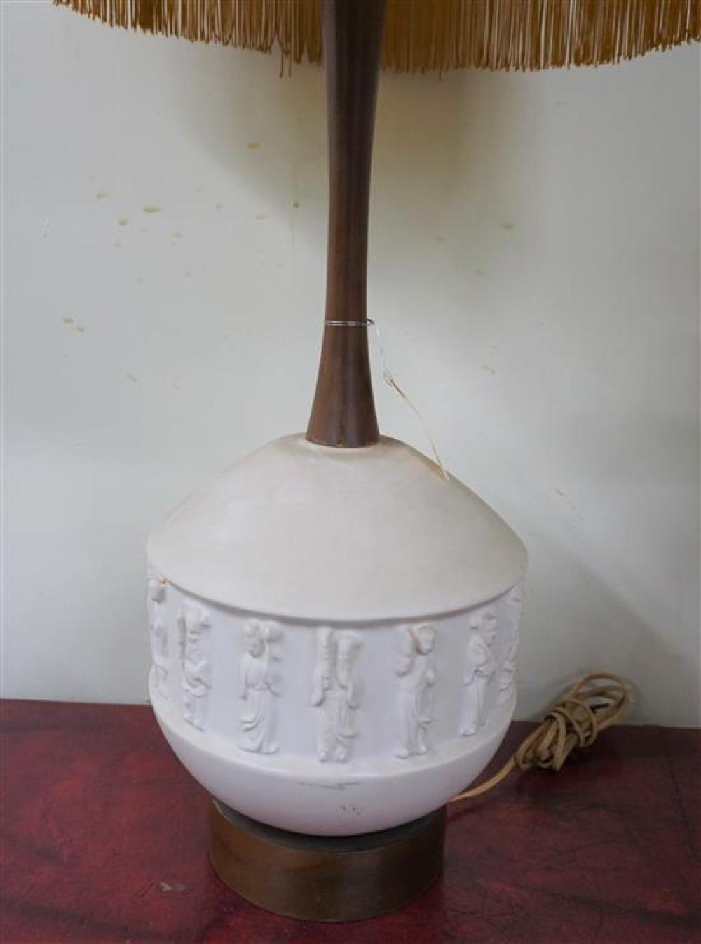 MID-CENTURY WALNUT PORCELAIN