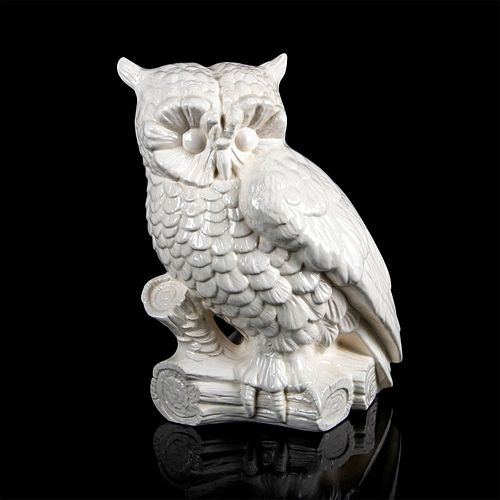 MID CENTURY WHITE CERAMIC OWL