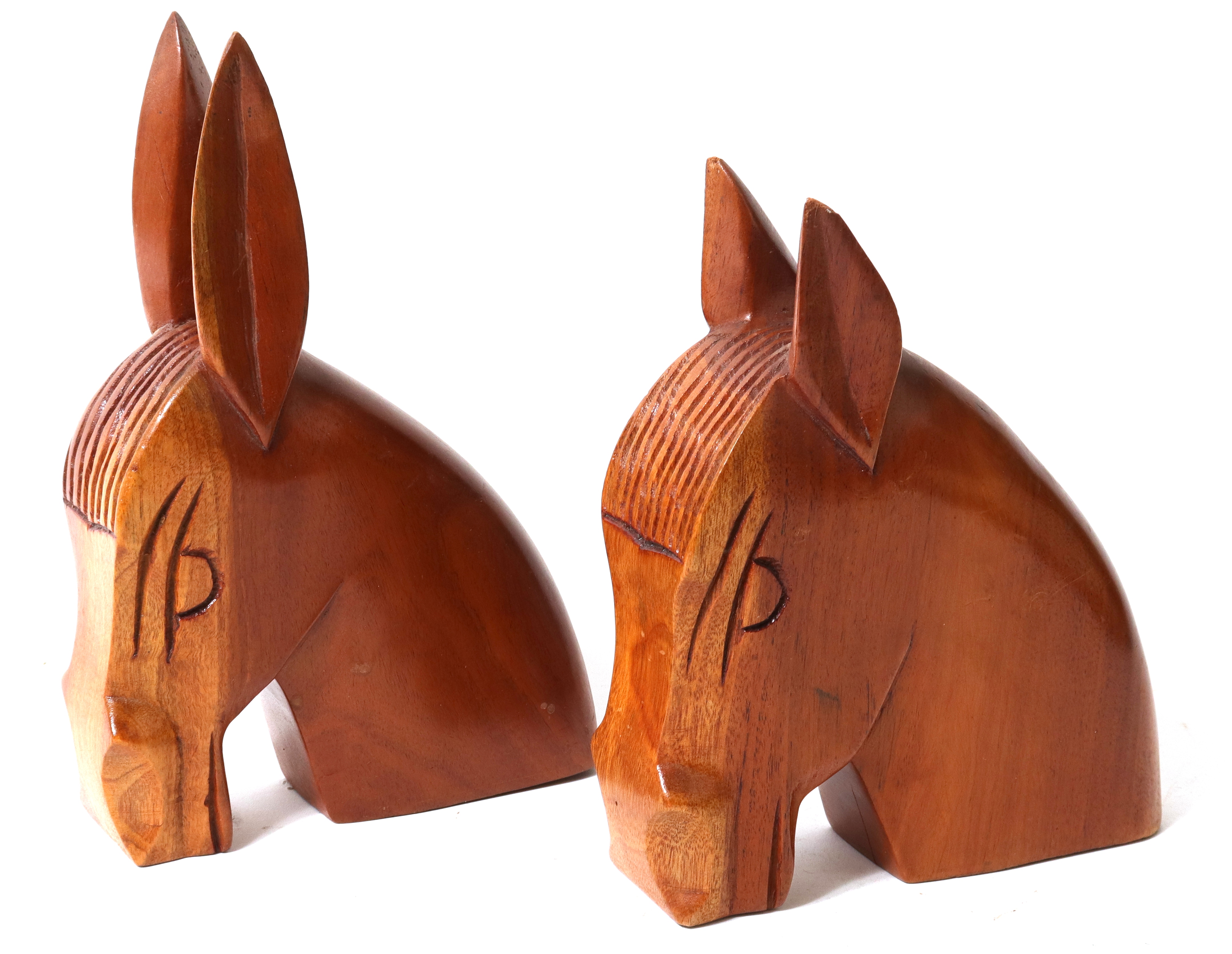 MID-CENTURY WOOD DONKEY HEAD