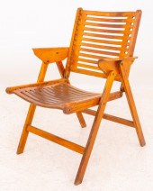 MID-CENTURY WOOD FOLDABLE ARM