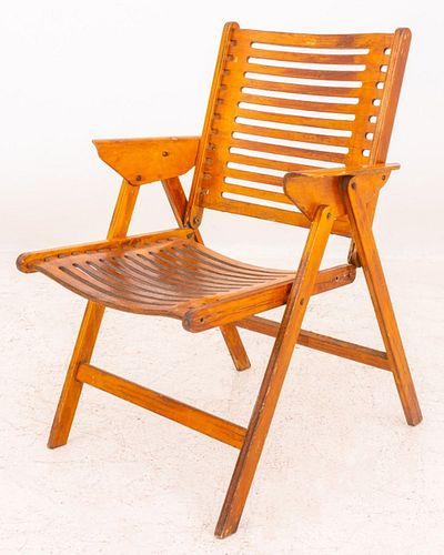 MID-CENTURY WOOD FOLDABLE ARM