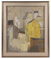 MIDCENTURY ABSTRACT OIL OF HOU