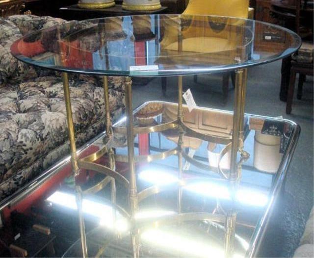 Midcentury Brass and Glass Top