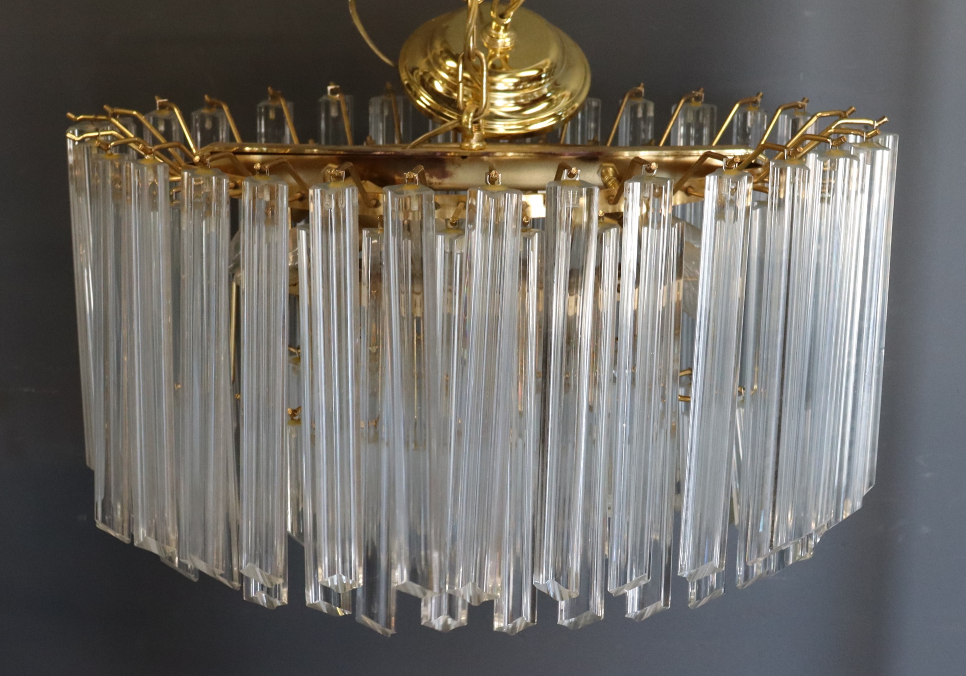 MIDCENTURY CAMER CHANDELIER. From a
