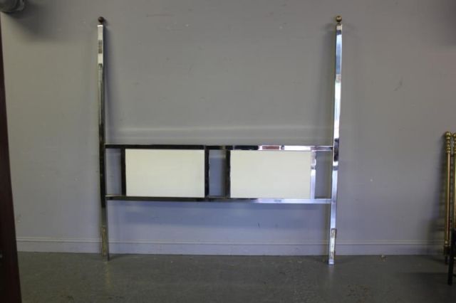Midcentury Chrome Headboard and End