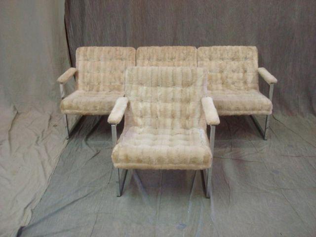 Midcentury Chrome & Upholstered