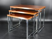 MIDCENTURY CHROME & WOOD NESTI