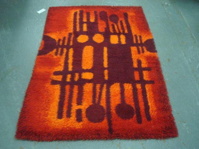Midcentury Danish RYA Wool Rug.