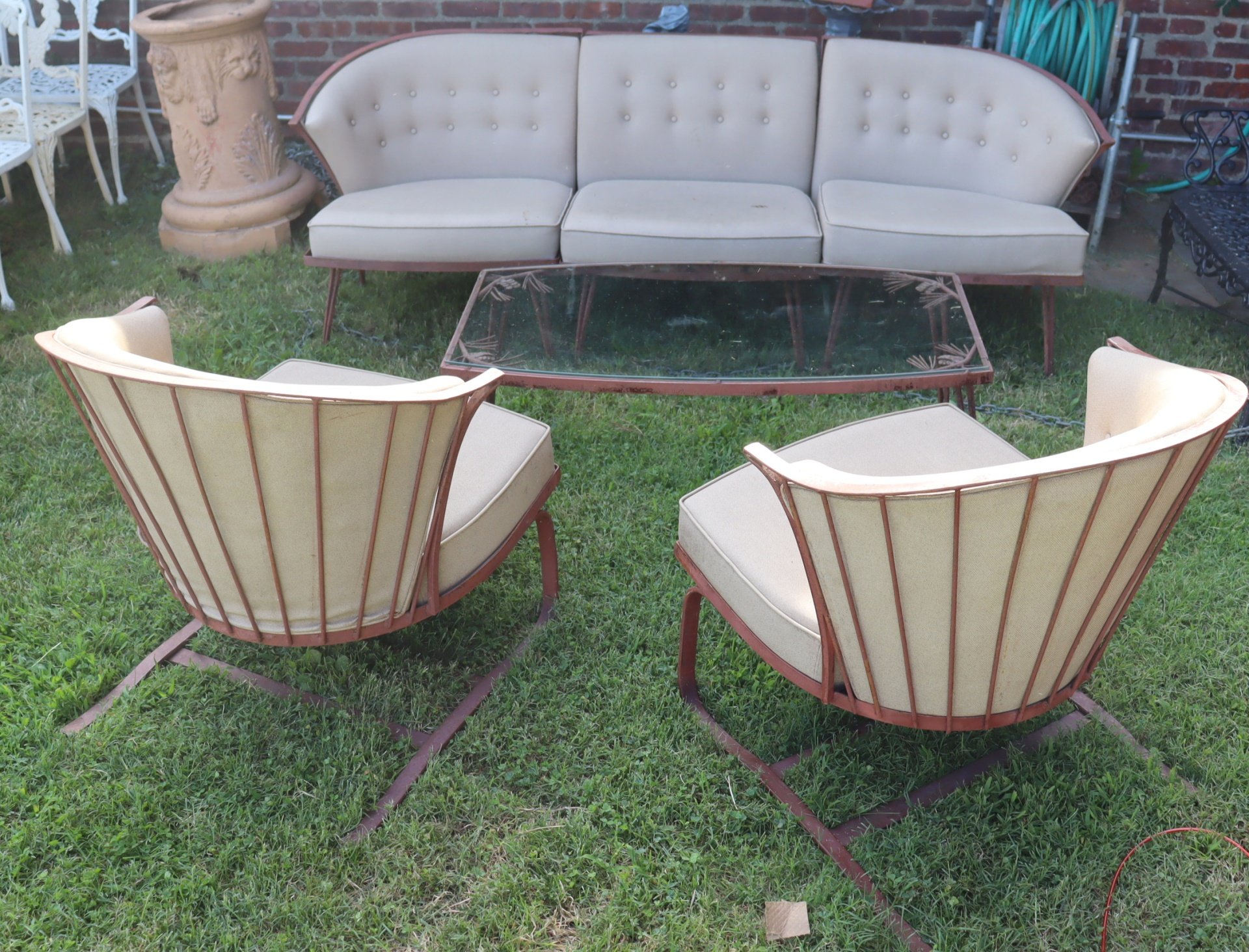 MIDCENTURY ENAMELED IRON &