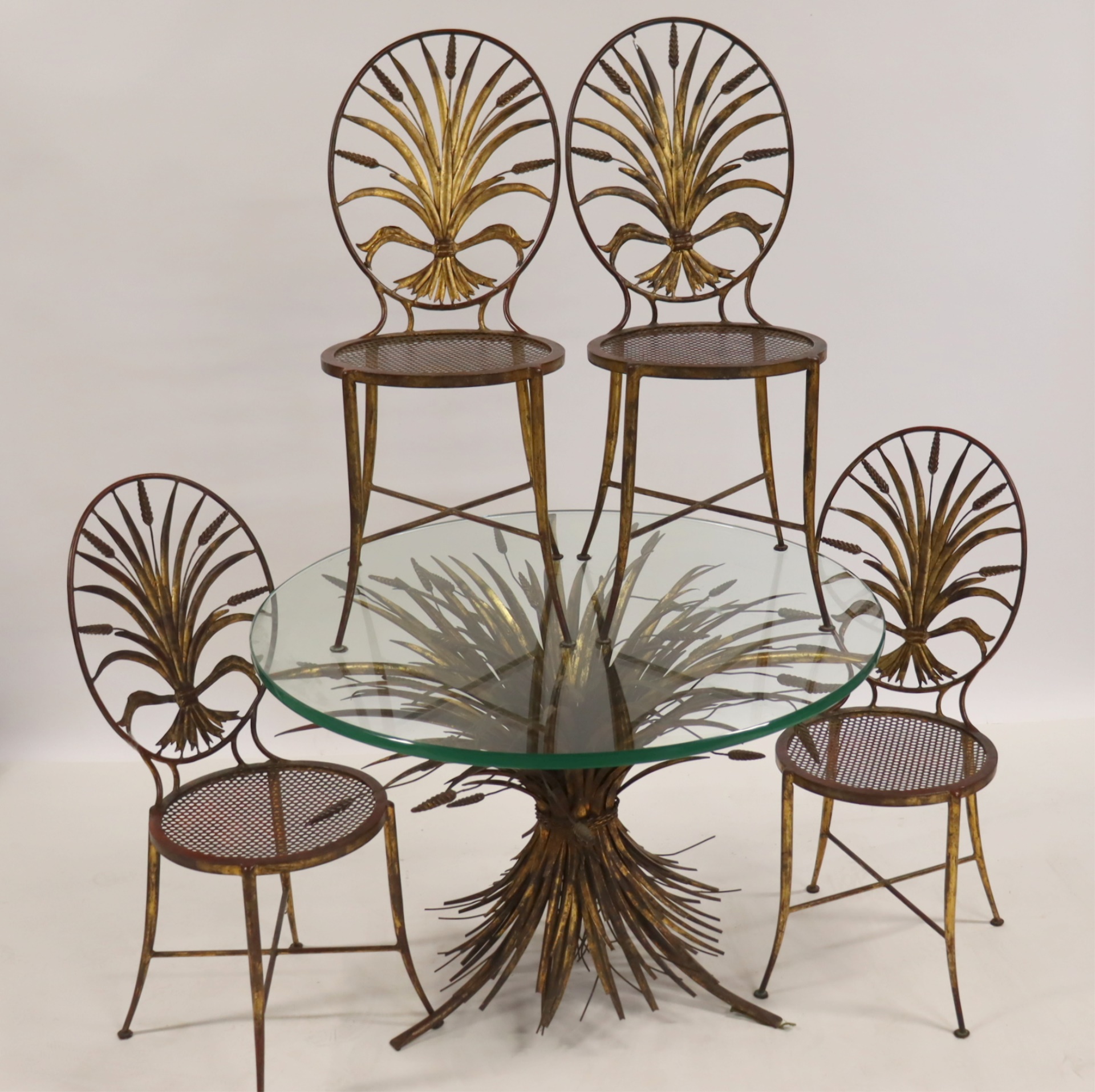 MIDCENTURY GILT METAL WHEAT SHEAF