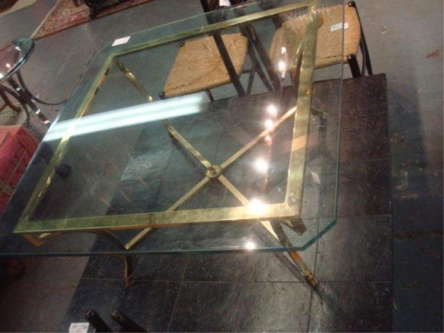 Midcentury Glass Top Coffee Table