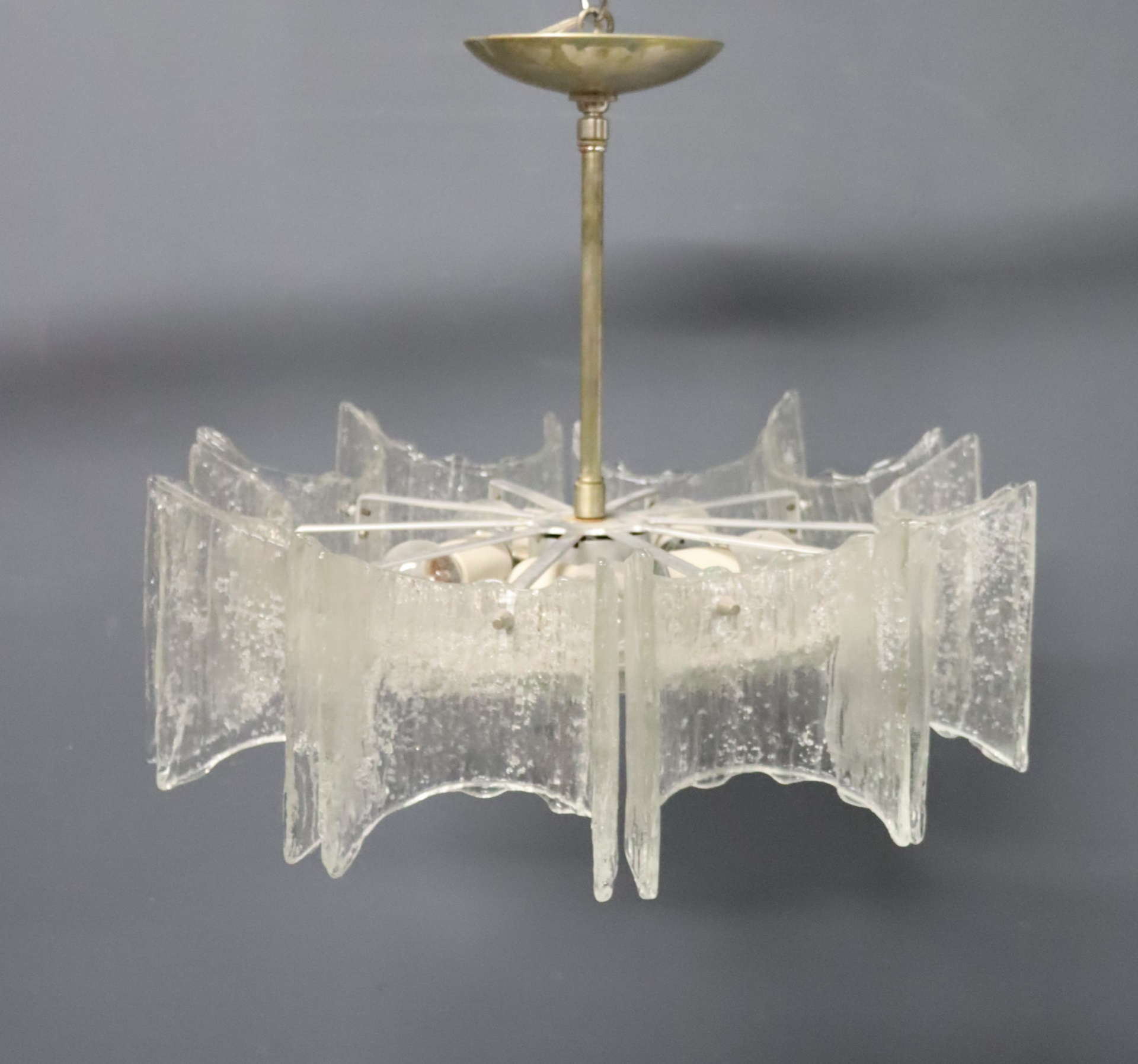 MIDCENTURY ITALIAN GLASS CHANDELIER