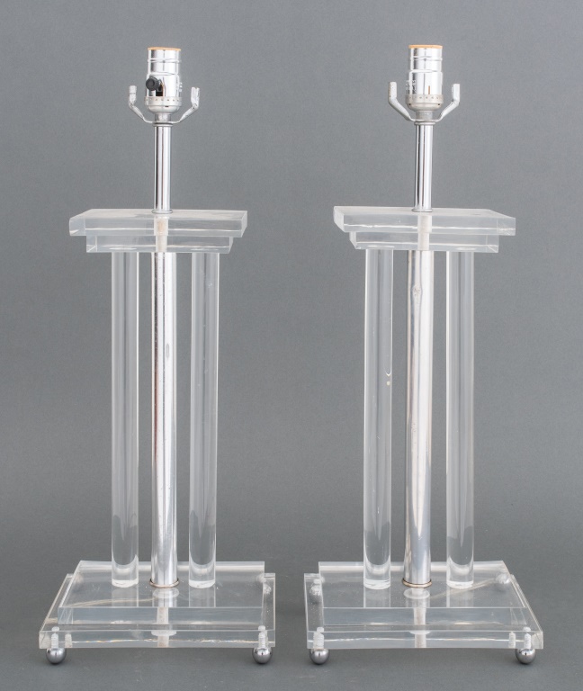 MIDCENTURY LUCITE AND CHROME