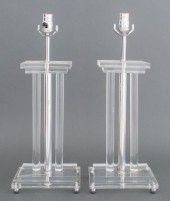 MIDCENTURY LUCITE AND CHROME T
