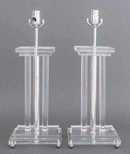 MIDCENTURY LUCITE AND CHROME