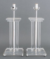 MIDCENTURY LUCITE AND CHROME T
