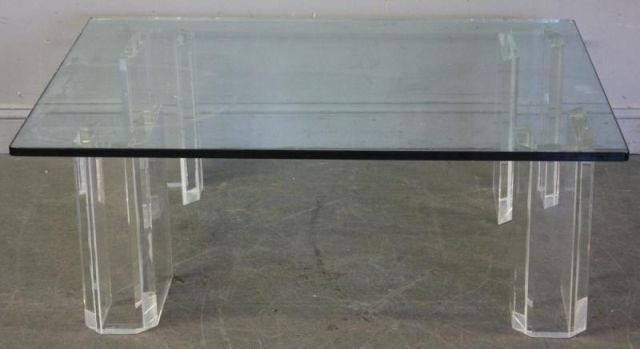 Midcentury Lucite and Glass Top