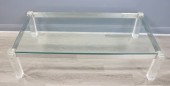 MIDCENTURY LUCITE AND GLASS TO