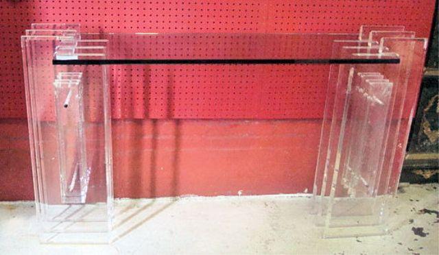 Midcentury Lucite and Glass Top