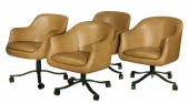 MIDCENTURY MODERN SWIVEL LEATH